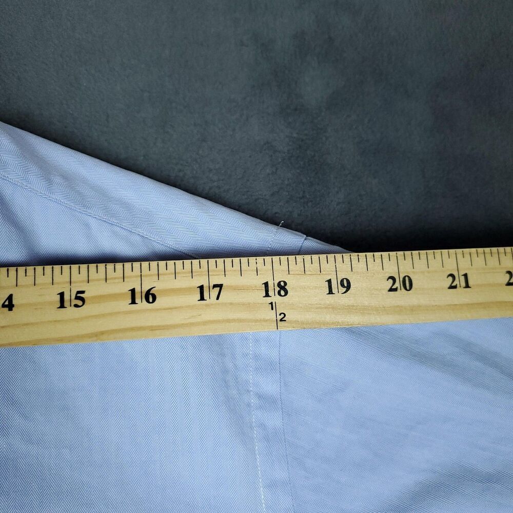 Ralph Lauren Shirt Mens 16.5 34/35 Blue Classic Fit Long Sleeve Button Down Logo - Picture 13 of 15